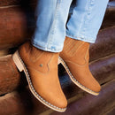 [+3 Regalos Brutos!] Bota Texas para Hombre Antideslizante en Cuero Nobuck Legítimo con Elástico Lateral