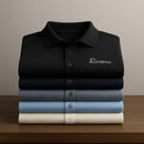 [Leve 5, Pague Só 3] Camisa Polo Riviero Masculina em Seda Natural de Amoreira, Poliéster e Rayon + 3 Bermudas e Relógio GRÁTIS