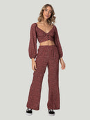 Calça Hang Loose Pantalona Animal Marrom