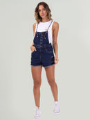 Jardineira Jeans Hang Loose Flat Azul Escuro