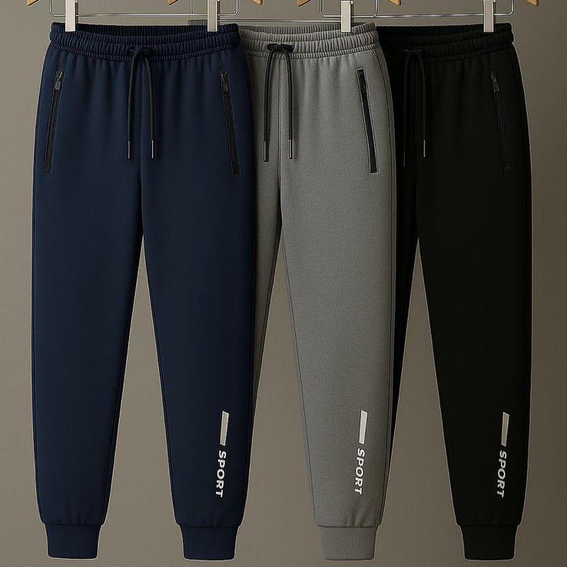 [Leve 3, Pague Só 2] Kit com 3 Calças Masculinas Trivano Sport com Tecnologia Térmica em Poliéster, Algodão e Seda Gelada