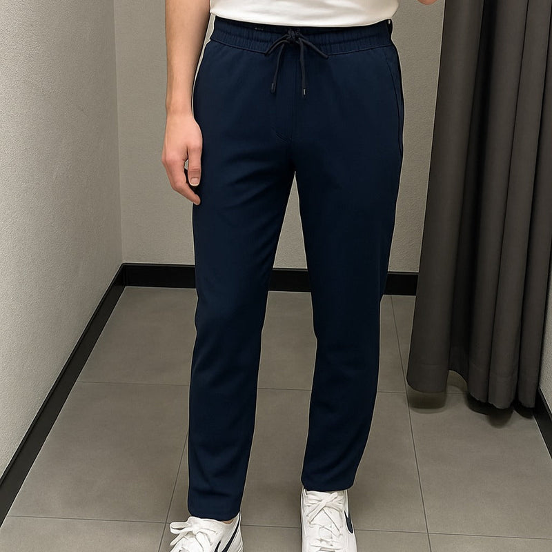 [Leve 3, Pague Só 2] Calça Vortex Masculina em Seda Gelada, Poliéster e Spandex, com Relógio e Cinto GRÁTIS