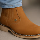 [+3 Regalos Brutos!] Bota Texas para Hombre Antideslizante en Cuero Nobuck Legítimo con Elástico Lateral