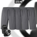 Kit com 4 Bermudas Masculinas Ravex com Compressão Térmica em Poliéster, Nylon e Elastano
