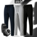 [Leve 3, Pague Só 2] Calça Vortex Masculina em Seda Gelada, Poliéster e Spandex, com Relógio e Cinto GRÁTIS