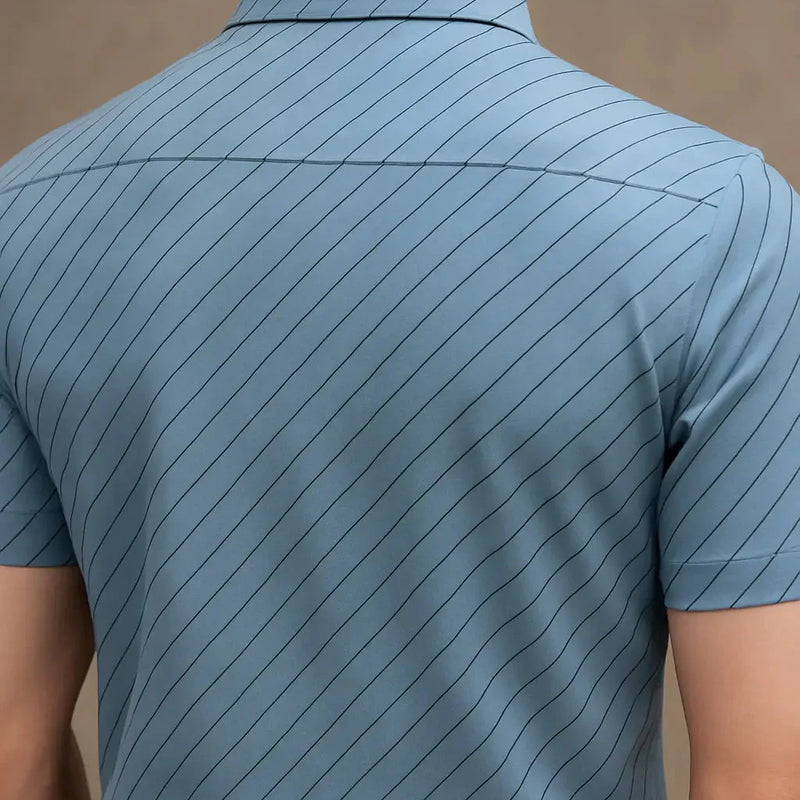 [Pague 2, Leve 4] Kit com 4 Camisas Masculinas Listradas Moretti com Manga Média em Nylon e Elastano