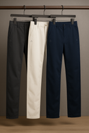 [Leve 3, Pague Só 2] Kit Exclusivo de 3 Calças Chino Masculinas Velar em Tecido Premium de Poliéster, Algodão e Nylon