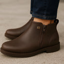 Botas Zavu Casual Ortopédicas de Cuero Legítimo para Hombre + 3 REGALITOS: Cinturón, Gorra y Billetera