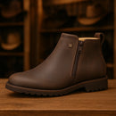 Botas Zavu Casual Ortopédicas de Cuero Legítimo para Hombre + 3 REGALITOS: Cinturón, Gorra y Billetera