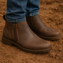 Botas Zavu Casual Ortopédicas de Cuero Legítimo para Hombre + 3 REGALITOS: Cinturón, Gorra y Billetera