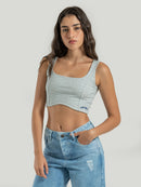 Blusa Cropped Hang Loose Panagia Azul