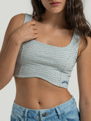 Blusa Cropped Hang Loose Panagia Azul