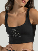 Blusa Cropped Hang Loose Lost Preta