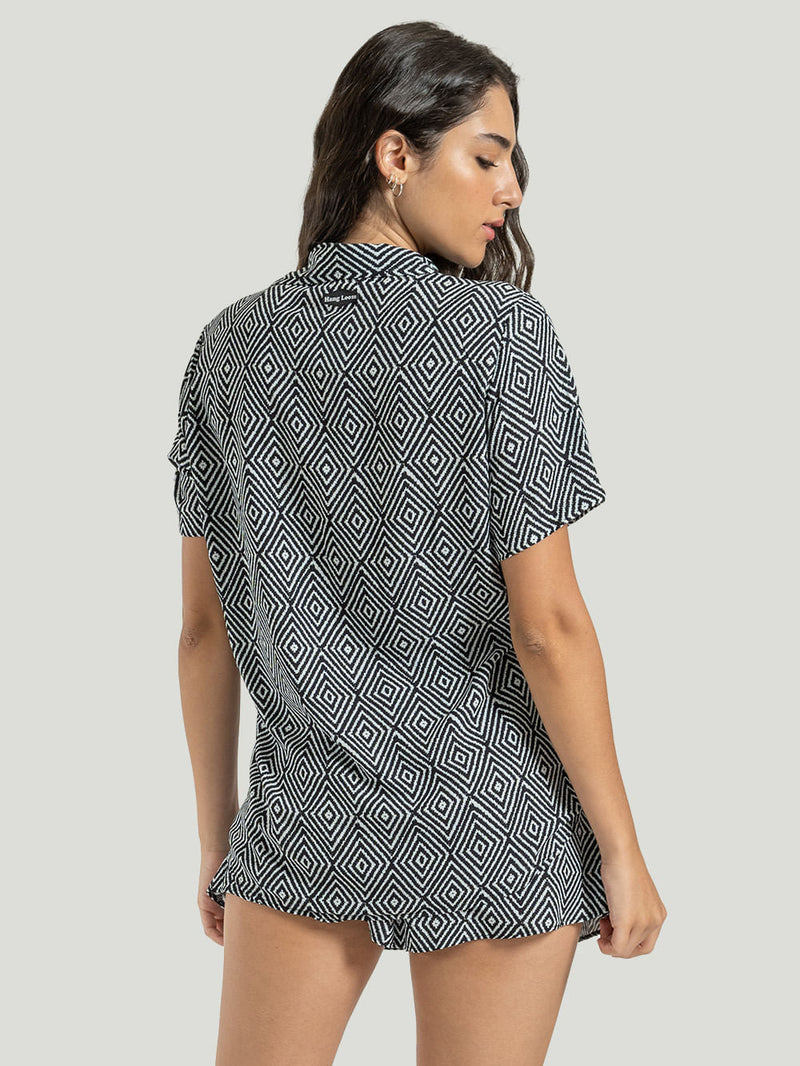 Camisa Hang Loose Geometric Preta