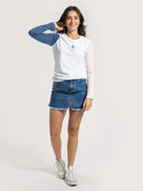 Camiseta Manga Longa Hang Loose Logo Branca