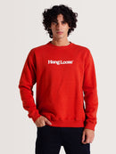 Moletom Careca Vermelho Felpado Hang Loose Typo