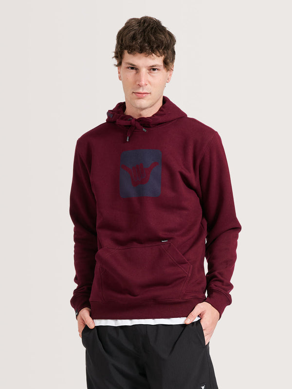 Moletom Canguru Hang Loose Logo Bordô