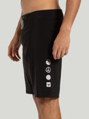 Boardshort Hang Loose Peace Preto