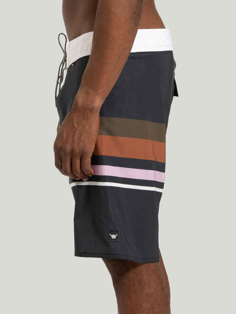 Boardshort Hang Loose Stripe Preto