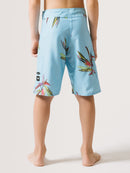Boardshort Hang Loose Flowerpower Juvenil Turquesa