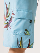 Boardshort Hang Loose Flowerpower Juvenil Turquesa