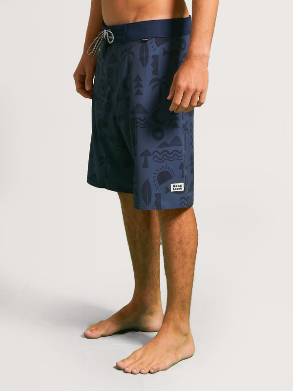 Boardshort Hang Loose Elements 21" Azul