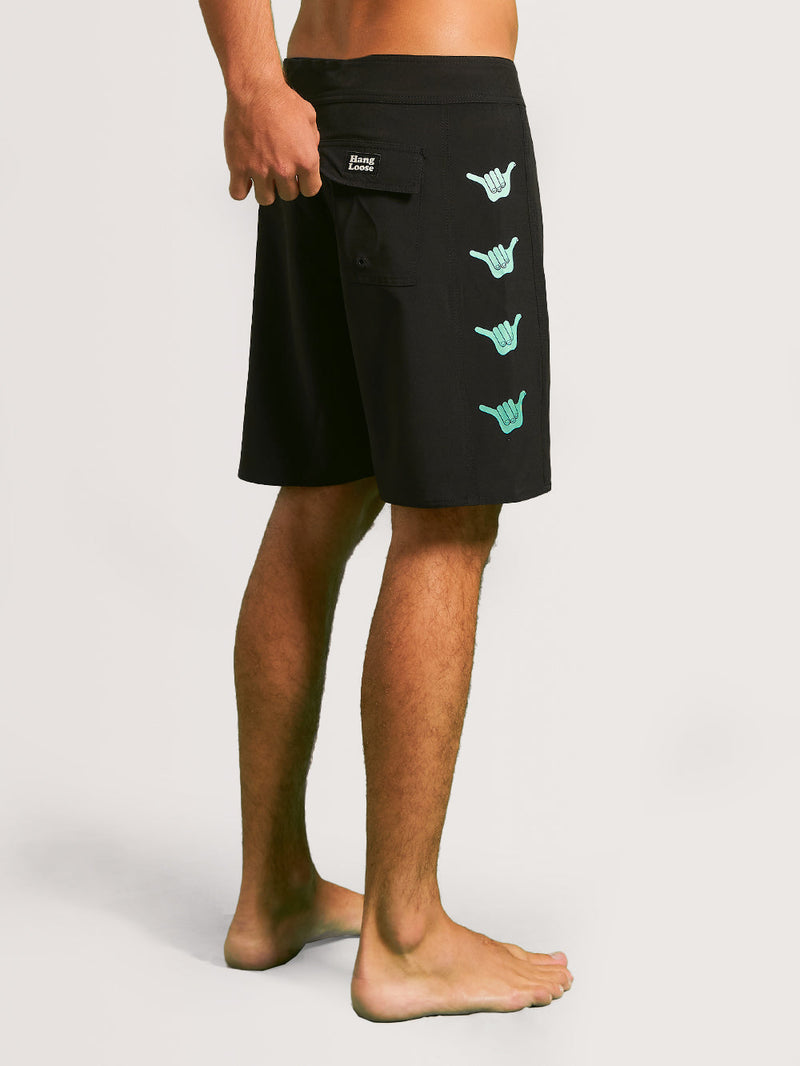 Boardshort Hang Loose Shaka 19" Preto