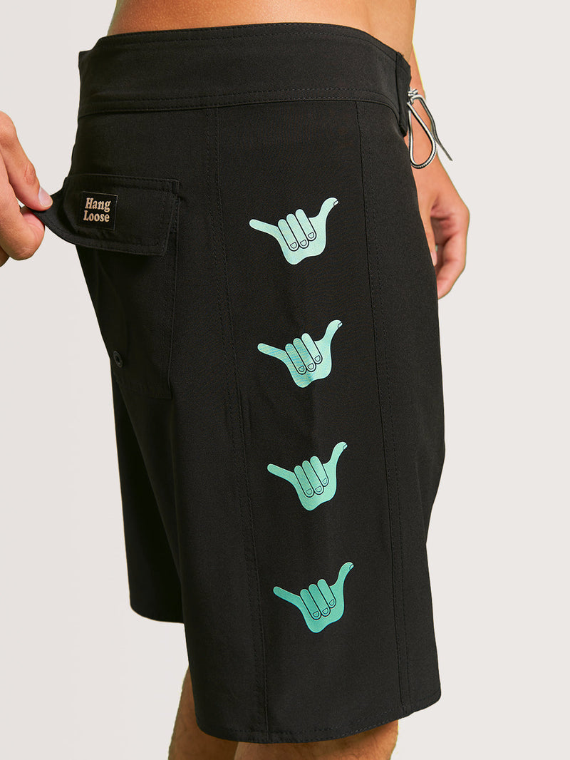 Boardshort Hang Loose Shaka 19" Preto