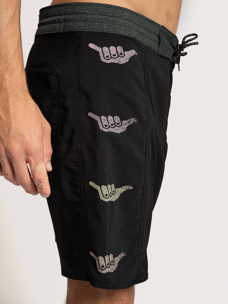 Boardshort Hang Loose Shaka 18'' Preto