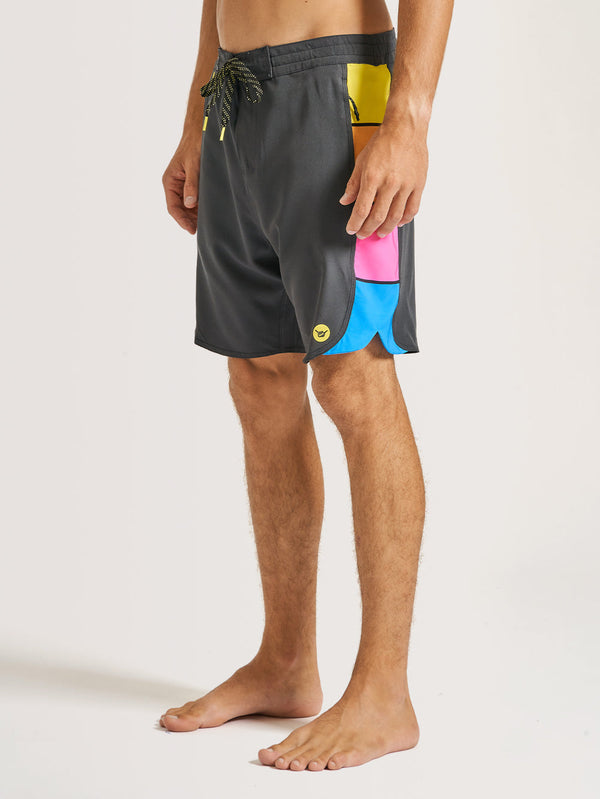Boardshort Hang Loose Neon 18'' Cinza