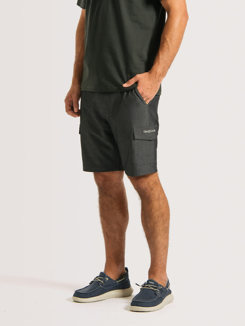 Bermuda Híbrida Hang Loose Cord Cinza Azul