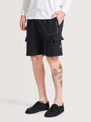 Bermuda Moletom Hang Loose Cargo Preta