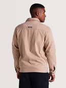 Camisa Sarja Manga Longa Bege Hang Loose Pocket