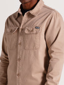 Camisa Sarja Manga Longa Bege Hang Loose Pocket