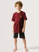 Camiseta Hang Loose Round Juvenil Bordô