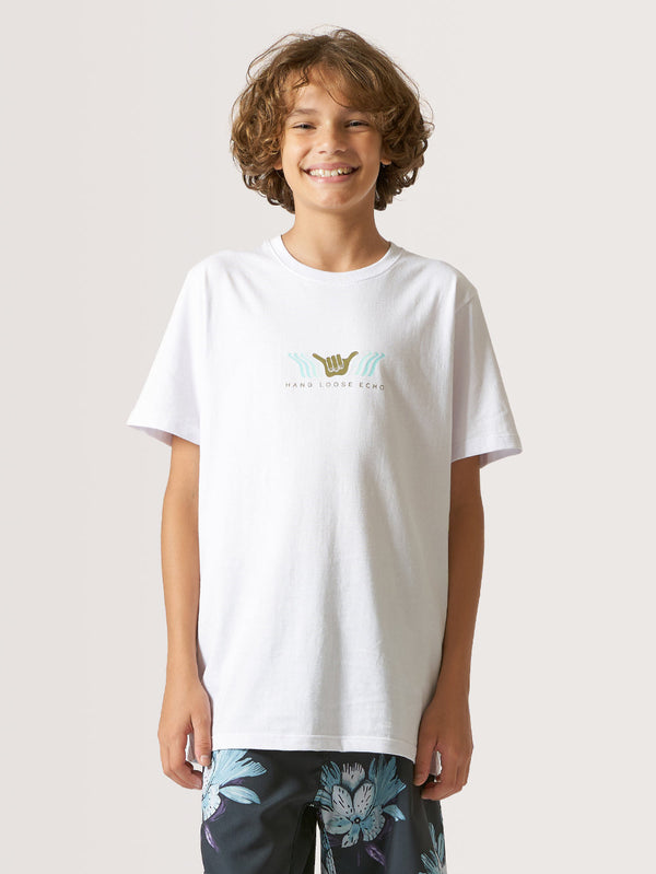 Camiseta Juvenil Hang Loose Echo Branca