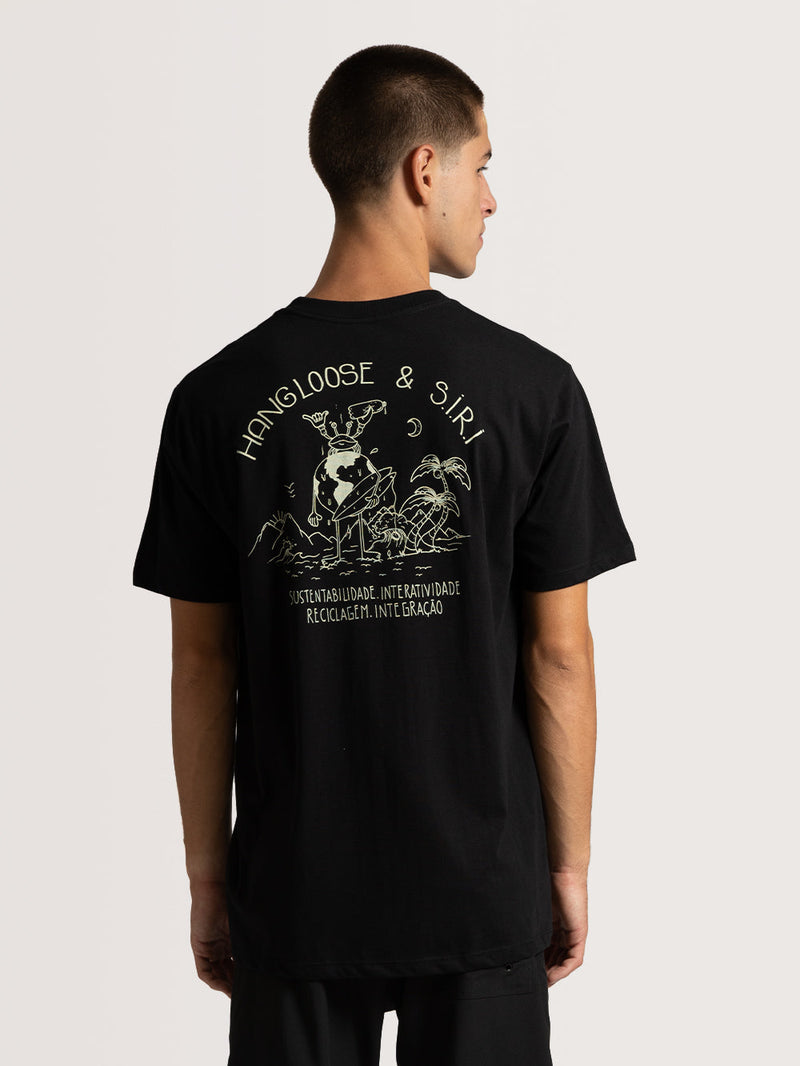 Camiseta Hang Loose S.I.R.I Mundi Preto