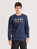 Camiseta Manga Longa Hang Loose Aloha Marinho