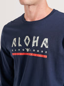 Camiseta Manga Longa Hang Loose Aloha Marinho