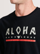 Camiseta Manga Longa Hang Loose Aloha Preta