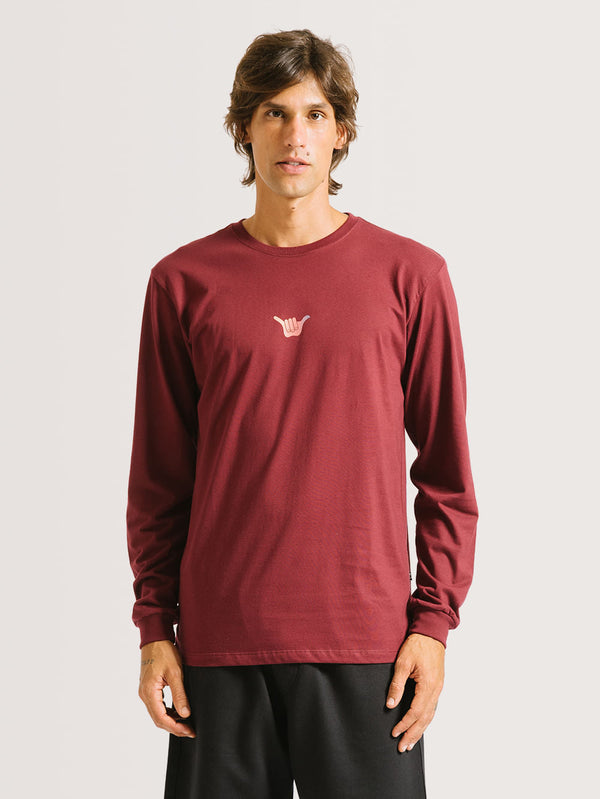 Camiseta Manga Longa Hang Loose Wax Bordô