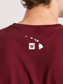 Camiseta Manga Longa Hang Loose Hawaii Bordô