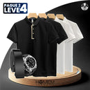[Pague 2, Leve 4] Camisa Polo Masculina Vernax em 100% Poliéster e Elastano + BRINDES: Relógio e Cinto