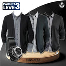 [Pague 2, Leve 3] Camisa Masculina Dorian 2 em 1 com Forro em Algodão e Poliéster + Relógio e Cinto GRÁTIS