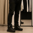 Bota Masculina Ortopédica de Cano Médio Vulcan com Amarração por Polia em Couro Legítimo e Poliuretano + BRINDES