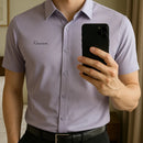 [Leve 5, Pague Só 3] Camisa Polo Riviero Masculina em Seda Natural de Amoreira, Poliéster e Rayon + 3 Bermudas e Relógio GRÁTIS