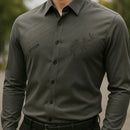 [Leve 5, Pague Só 3] Camisa Polo Ravello Masculina Manga Longa em Seda Natural de Amoreira, Poliéster e Rayon + Relógio e Cinto GRÁTIS