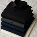 [Leve 5, Pague Só 3] Camisa Polo Ravello Masculina Manga Longa em Seda Natural de Amoreira, Poliéster e Rayon + Relógio e Cinto GRÁTIS