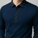 [Leve 5, Pague Só 3] Camisa Polo Rivano Masculina de Manga Longa em Lã de Seda Mulberry, Poliéster e Viscose + Relógio e Cinto GRÁTIS