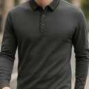 [Leve 5, Pague Só 3] Camisa Polo Rivano Masculina de Manga Longa em Lã de Seda Mulberry, Poliéster e Viscose + Relógio e Cinto GRÁTIS